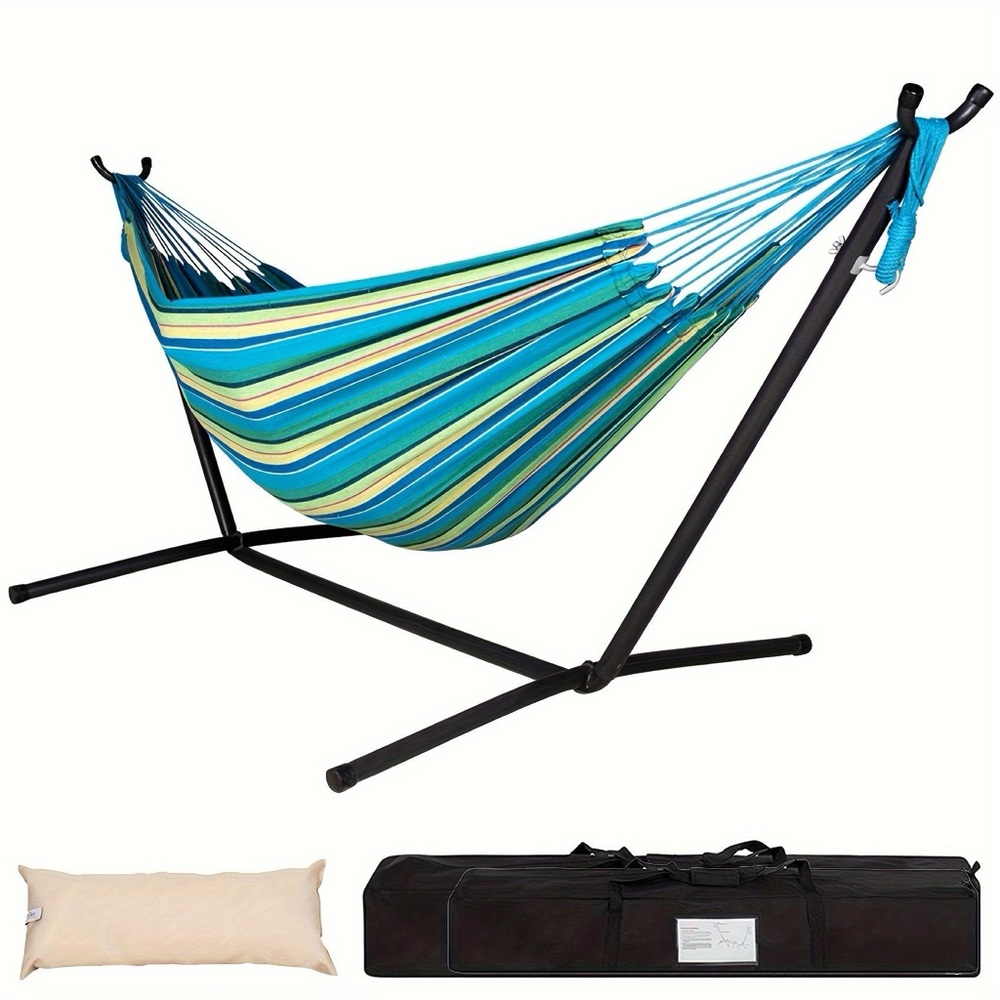 Hammock w Steel Stand Includes Carrying Case & Head Pillow 450lbs Capacity